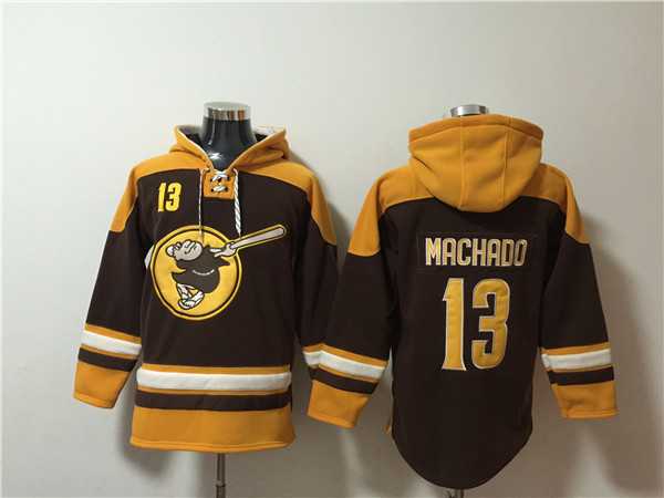 San Diego Padres #13 Manny Machado Brown Gold Ageless Must-Have Lace-Up Pullover Hoodie,We sell and wholesale San Diego Padres #13 Manny Machado Brown Gold Ageless Must-Have Lace-Up Pullover Hoodie on line form chian!